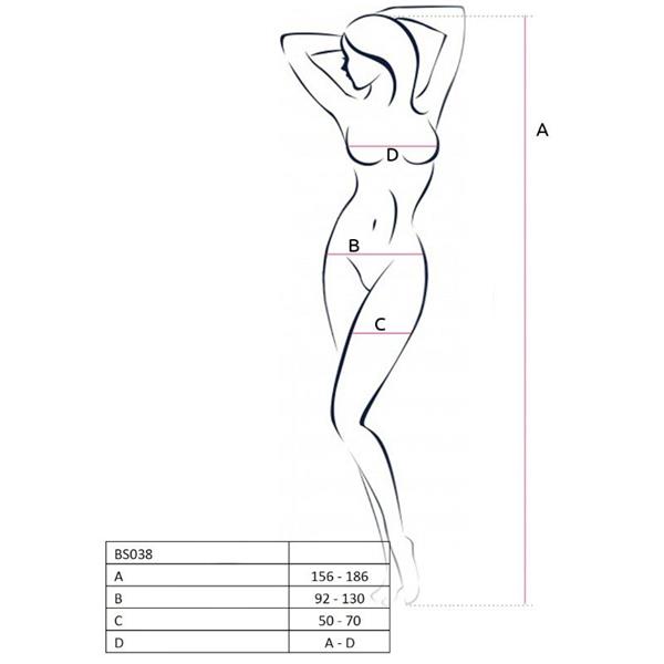 WOMAN BS038 WHITE BODYSTOCKING ONE SIZE