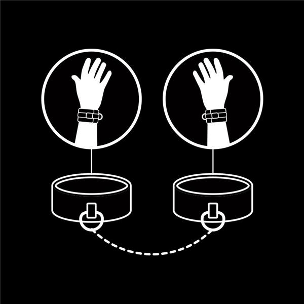 VEGAN LEATHER HANDCUFFS WITH NOPRENE LINING