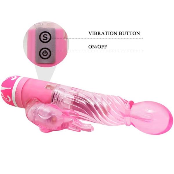 MULTISPEED VIBRATOR WITH PINK STIMULATOR