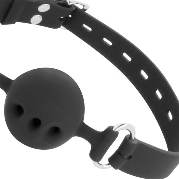 BLACK BREATHABLE SILICONE GAG