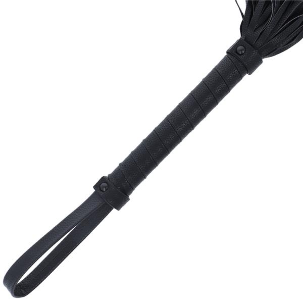 BLACK BONDAGE WHIP 42CM LEATHER