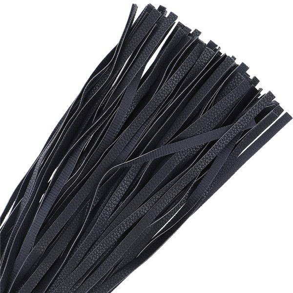 BLACK BONDAGE WHIP 42CM LEATHER