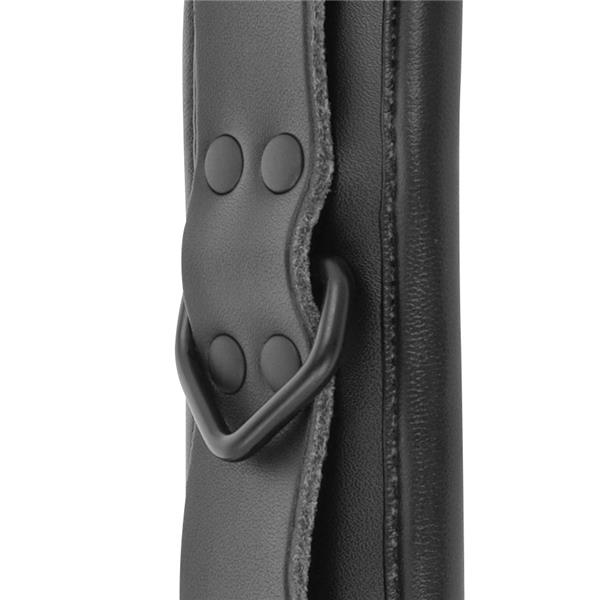 ADJUSTABLE ANKLE HANDCUFFS BLACK LEATHER