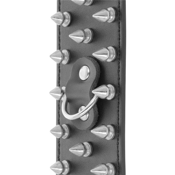 SKULLS AND BONES BLACK SPIKED HANDCUFFS