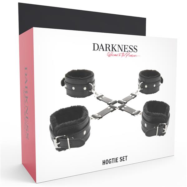 LEATHER HANDCUFFS FOR FOOT AND HANDS BLACK