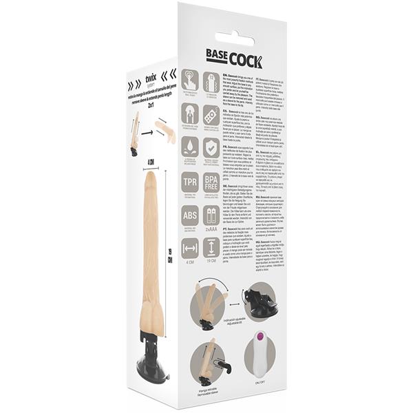 REALISTIČNI VIBRATOR Z DALJINSKIM UPRAVLJANJEM KOŽE 19 CM -O- 4 CM