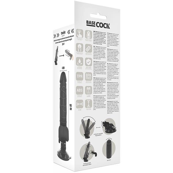 REALISTIČNI VIBRATOR NA DALJINSKO UPRAVLJANJE KOŽA 18.5 CM -O- 4CM