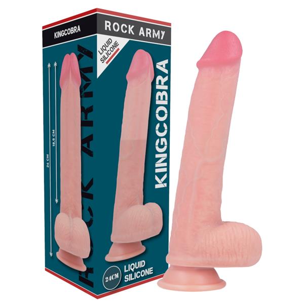 LIQUID SILICONE PREMIUM KINGCOBRA REALISTIC 24 CM -O- 4.77 CM