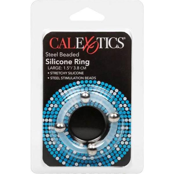 STEEL BEADED SILICONE RING L