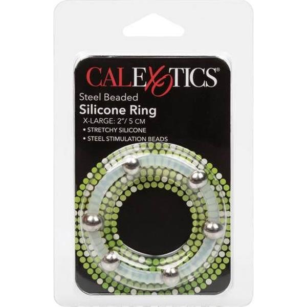STEEL BEADED SILICONE RING XL