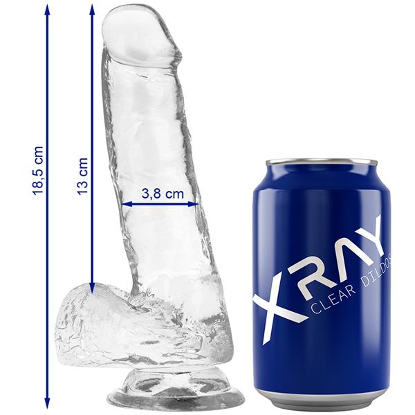 CLEAR COCK WITH BALLS 18.5 CM -O- 3.8 CM