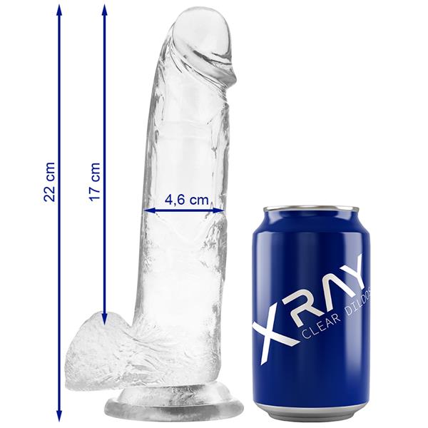 CLEAR COCK WITH BALLS 22 CM -O- 4.6 CM