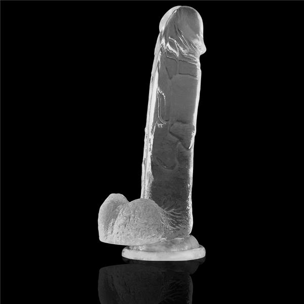 CLEAR COCK WITH BALLS 22 CM -O- 4.6 CM