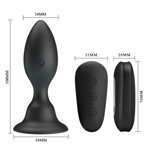 ANAL PLUG WITH VIBRATION BLACK REMOTE CONTROL