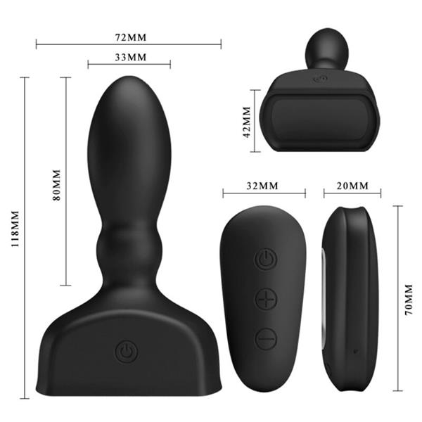 ČRN INFLATIVNI ANALNI PLUG Z DALJINSKIM UPRAVLJANJEM