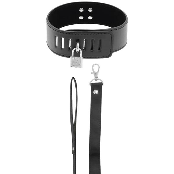 BDSM COLLAR WITH BLACK LOCK