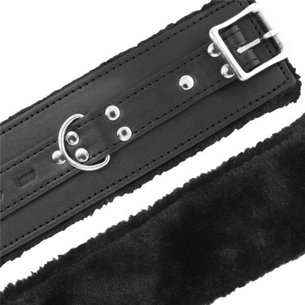 BLACK LINED BDSM HANDCUFFS