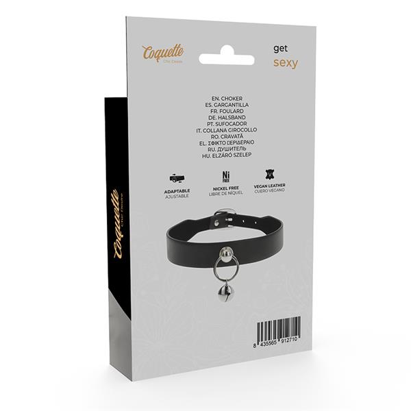 VEGAN LEATHER NECKLACE WOMAN ACCESSORY RATTLE/HOOP