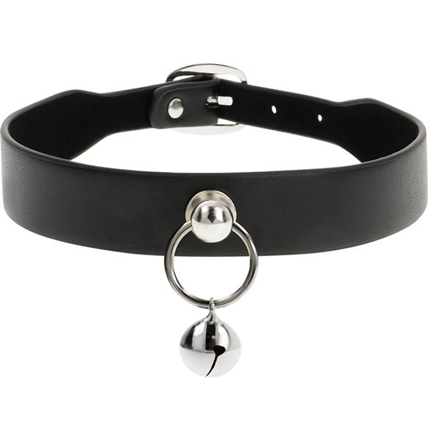 VEGAN LEATHER NECKLACE WOMAN ACCESSORY RATTLE/HOOP