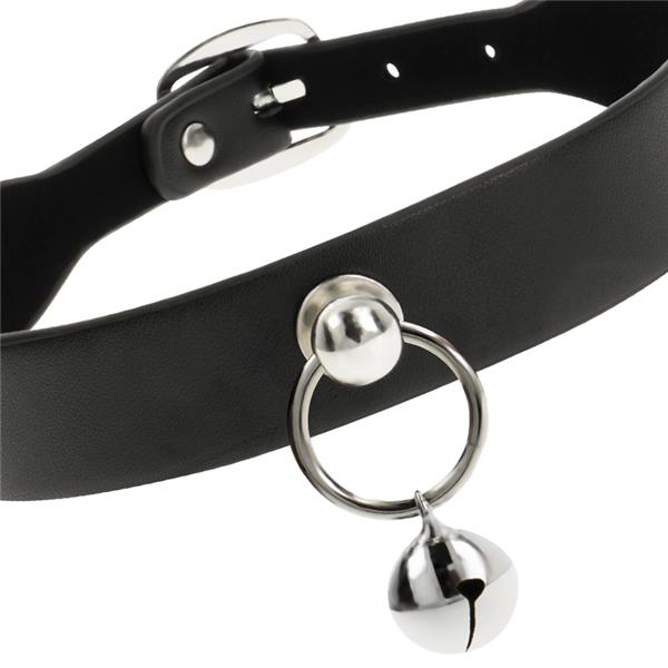 VEGAN LEATHER NECKLACE WOMAN ACCESSORY RATTLE/HOOP