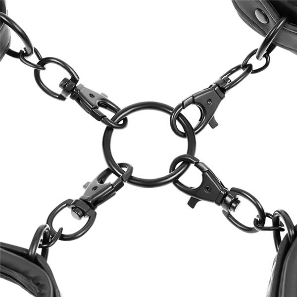 SET OF HAND AND ANKLE HANDCUFFS WITH NOPRENE LINING