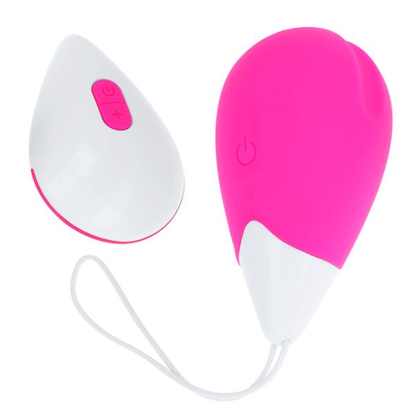 TEXTURED VIBRATING EGG 10 MODES PINK AND WHITE