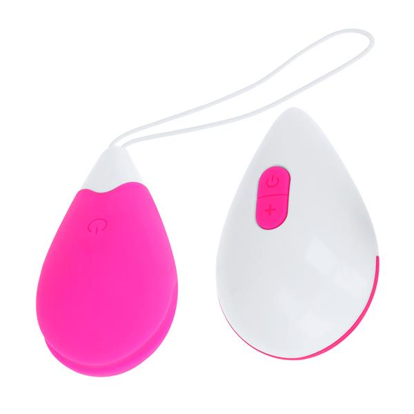 TEXTURED VIBRATING EGG 10 MODES PINK AND WHITE