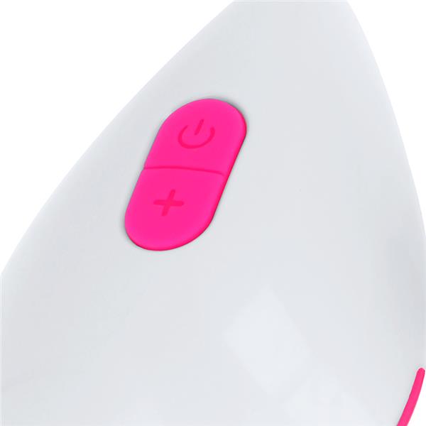 TEXTURED VIBRATING EGG 10 MODES PINK AND WHITE