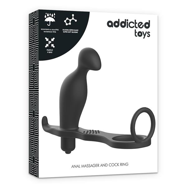 ANAL PLUG WITH BLACK SILICONE RING 12 CM