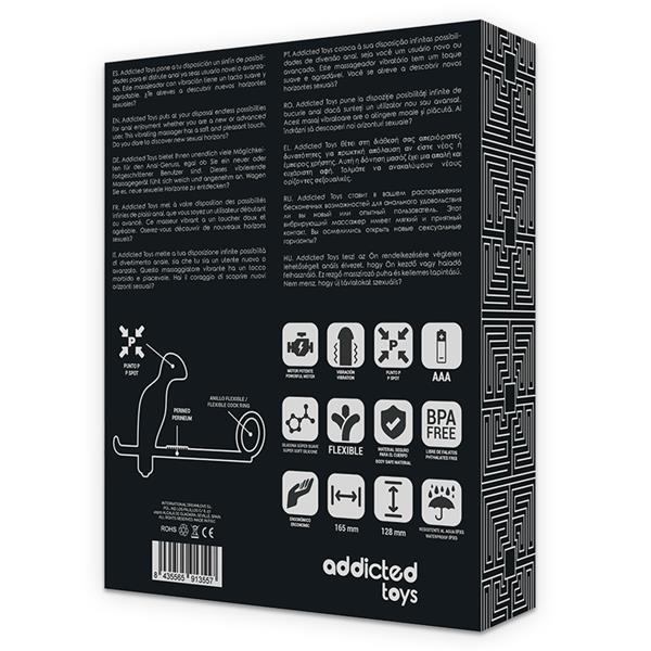 ANAL PLUG WITH BLACK SILICONE RING 12 CM