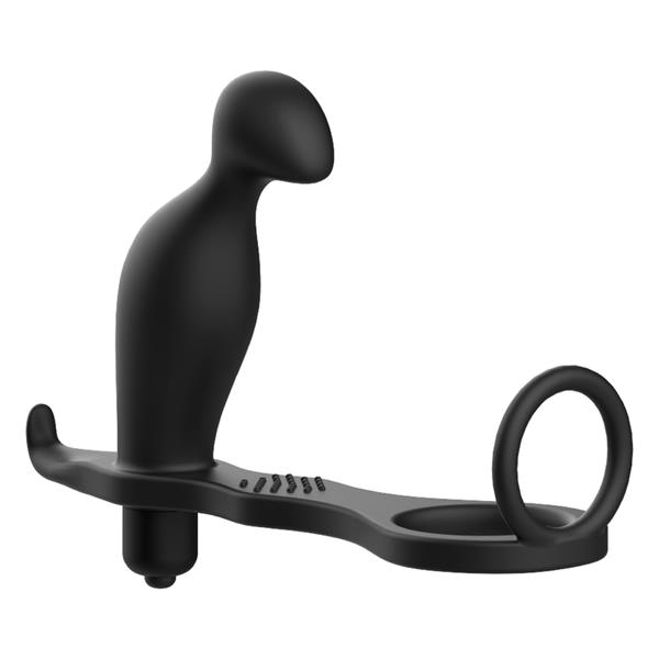 ANAL PLUG WITH BLACK SILICONE RING 12 CM