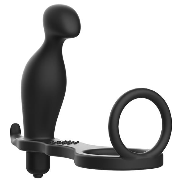 ANAL PLUG WITH BLACK SILICONE RING 12 CM