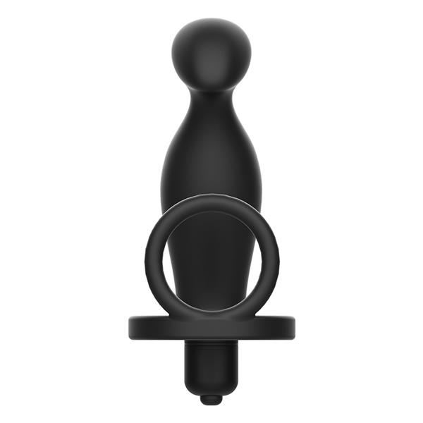 ANAL PLUG WITH BLACK SILICONE RING 12 CM