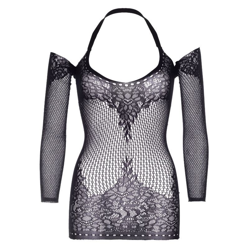 TWIST HALTER ČIPKASTA MINI OBLEKA ENA VELIKOST