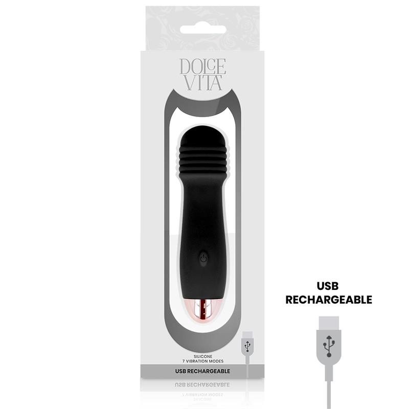 RECHARGEABLE VIBRATOR THREE BLACK 7 SPEED