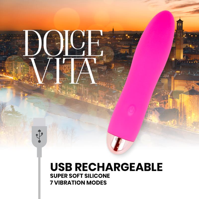 RECHARGEABLE VIBRATOR FOUR PINK 7 SPEEDS