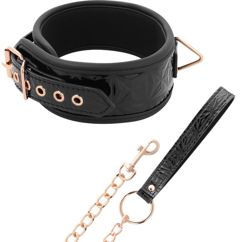 BLACK EDITION PREMIUM VEGAN LEATHER COLLAR WITH NEOPRENE LINING