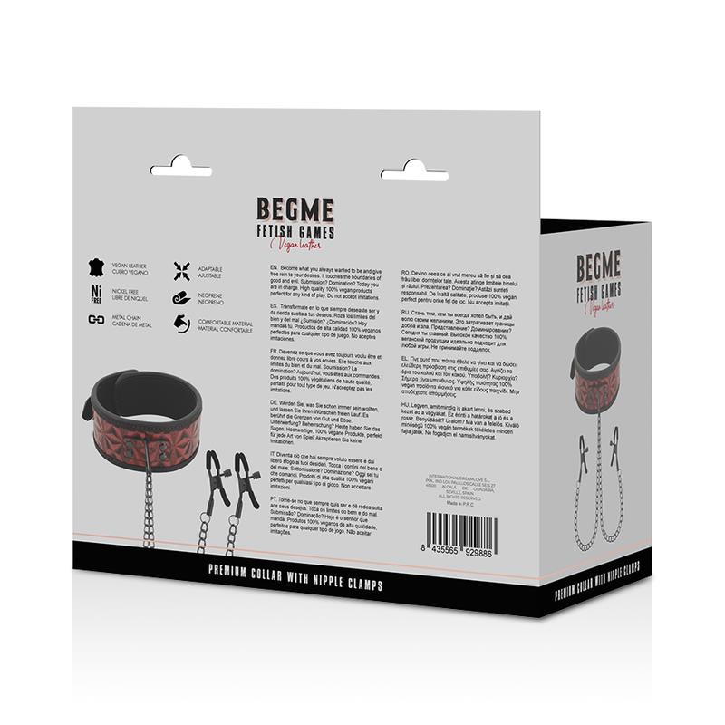 RED EDITION COLLAR WITH NIPPLE CLAMPS WITH NEOPRENE LINING