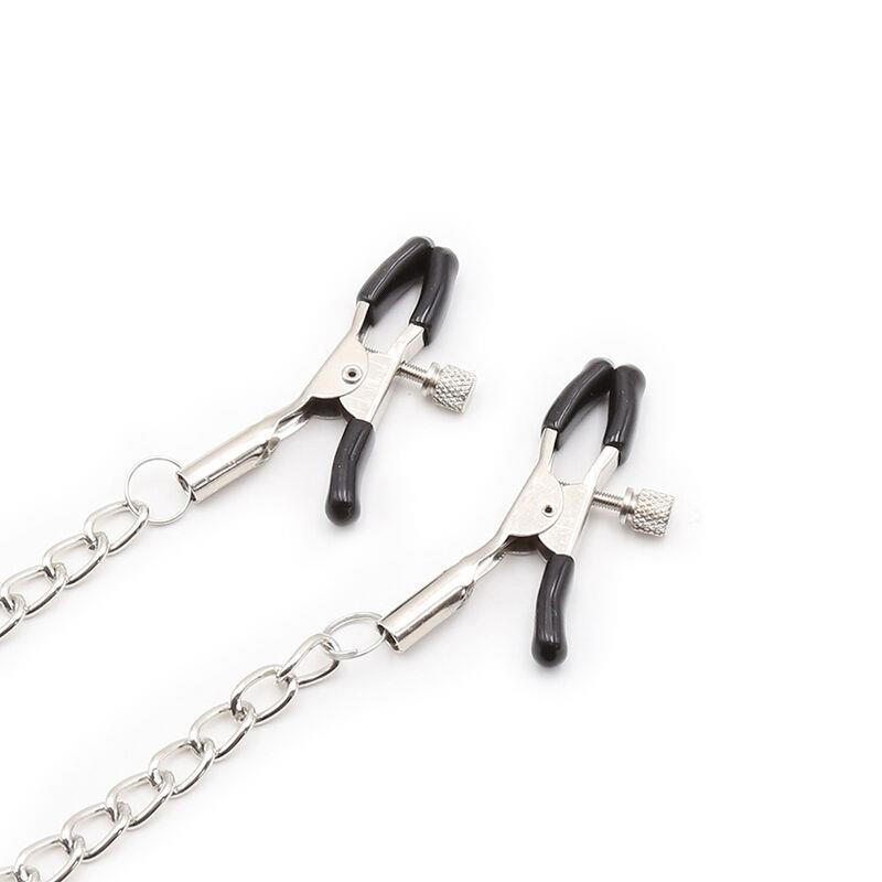 RING GAG WITH CHAINS AND NIPPLE CLAMPS