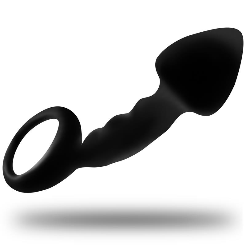 RIBBED ANAL PLUG WITH RING