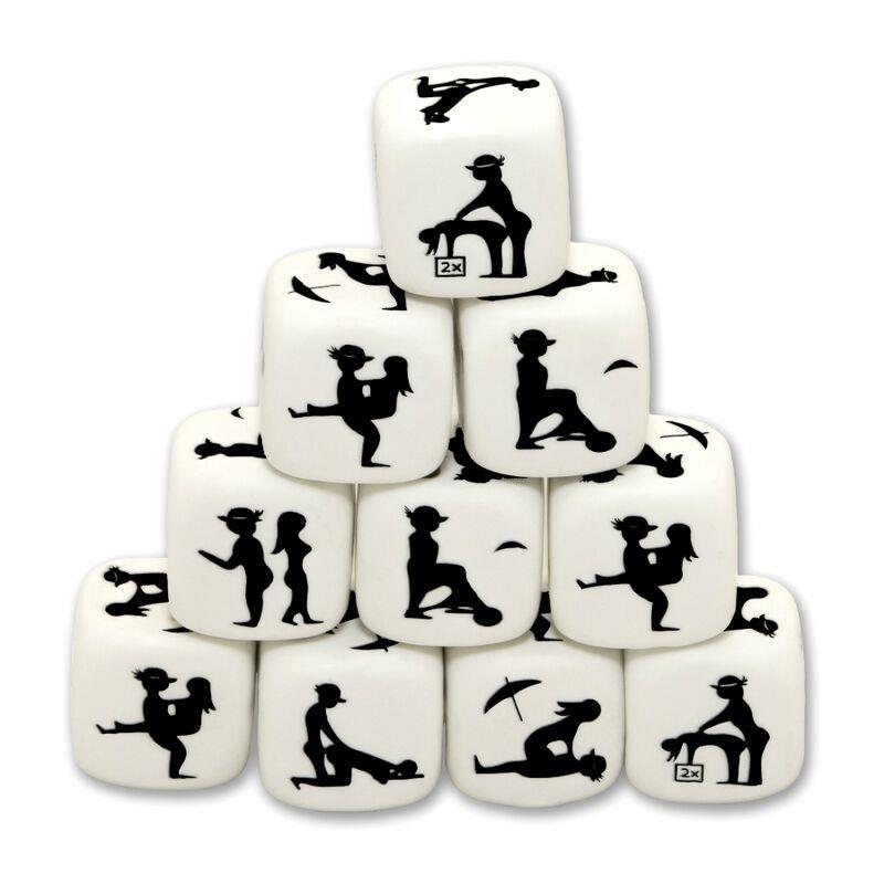 WHITE POSING DICE