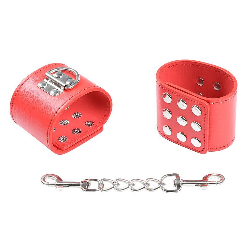 RED HANDCUFFS WITH SNAP CLOSURE
