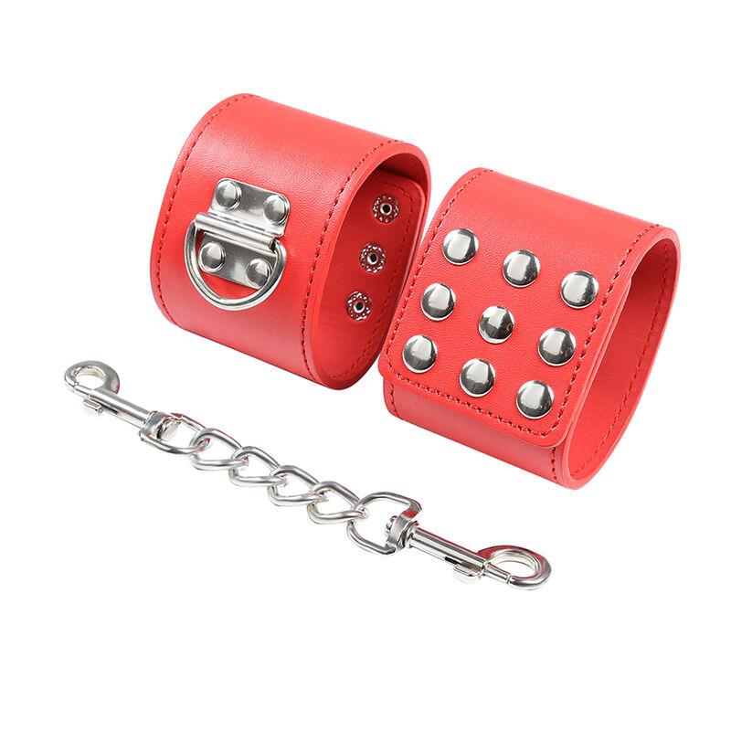 RED HANDCUFFS WITH SNAP CLOSURE