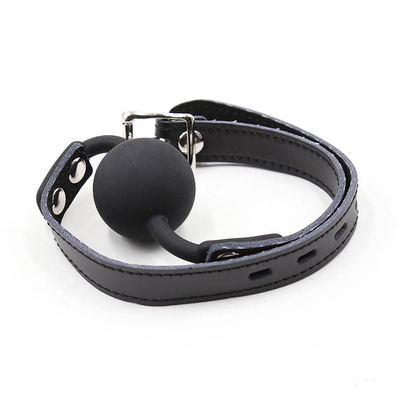 SILICONE BALL GAG WITH LEATHER BELT (PADLOCK INCLUDED)