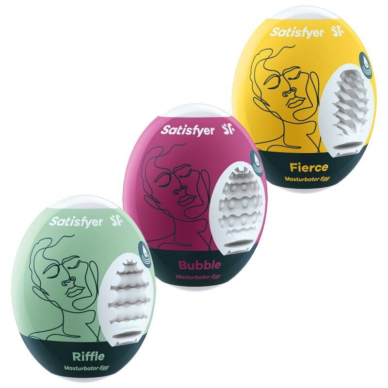 3 MASTURBATOR EGGS RIFFLE, BUBBLE & FIERCE