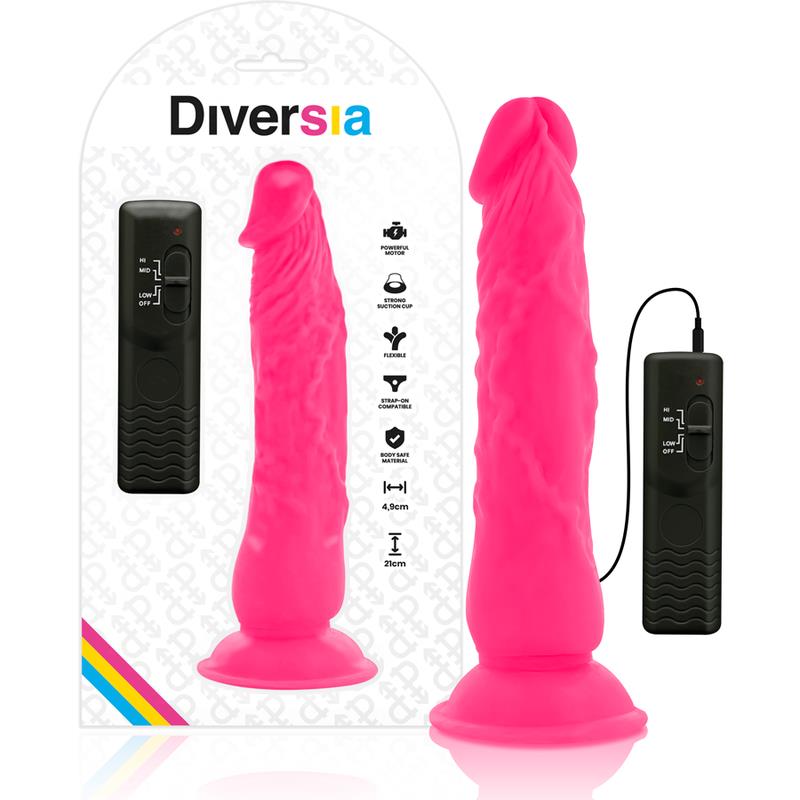 FLEXIBLE VIBRATING DILDO PINK 21 CM -O- 4.9 CM