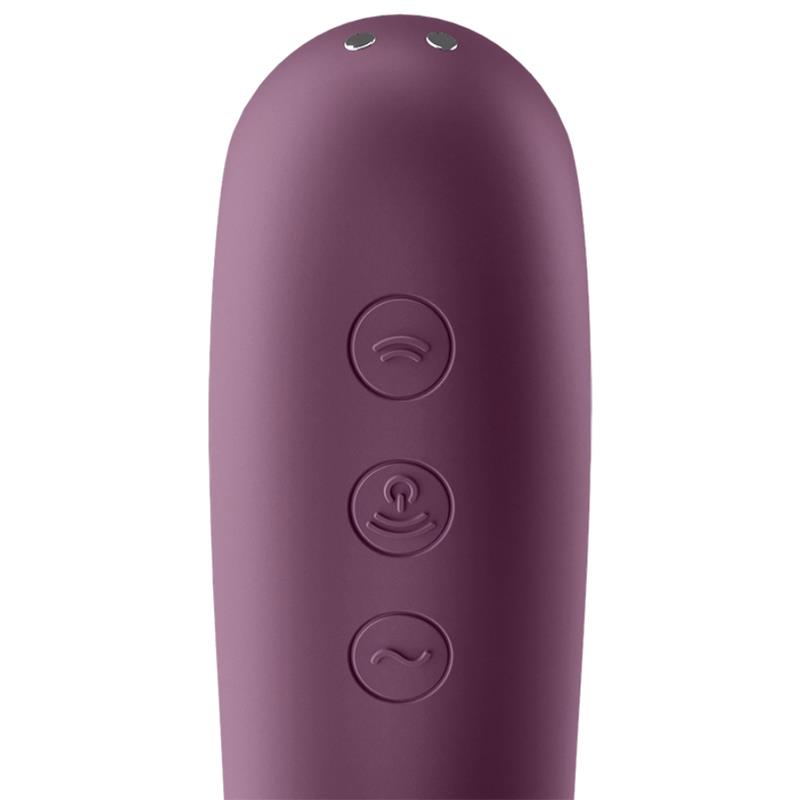 DUAL KISS AIR PULSE VIBRATOR WINE RED