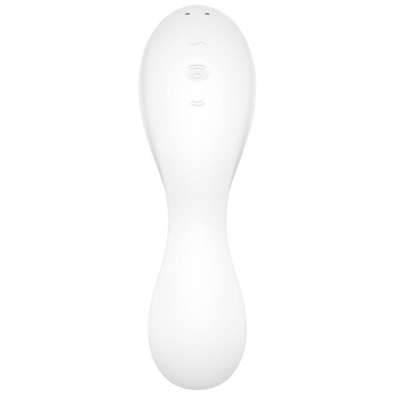 CURVY TRINITY 5 AIR PULSE STIMULATOR & VIBRATOR APP WHITE
