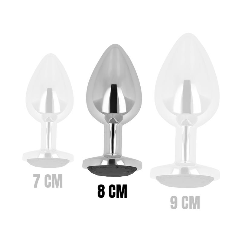 ANALNI PLUG Z ČRNIM KRISTALOM 8 CM