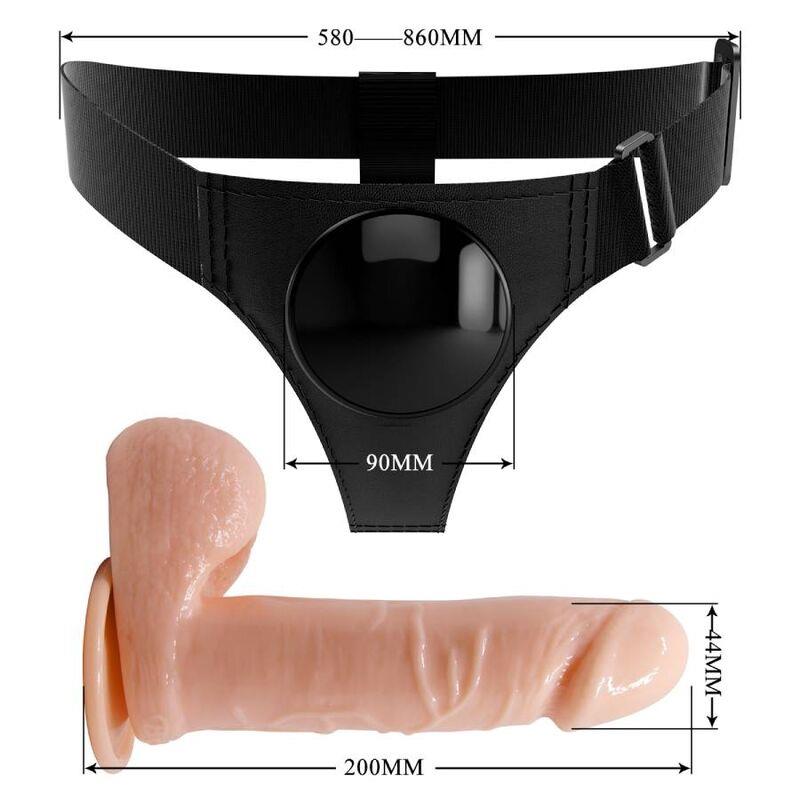 HARNESS BRIEFS UNIVERSAL HARNESS WITH DILDO TOM 20 CM NATURAL